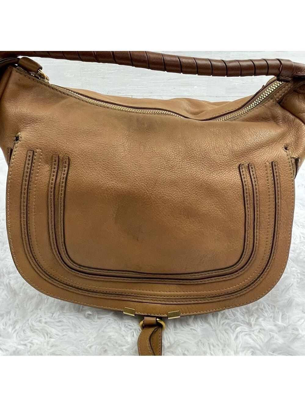 Chloe Marcie Large Hobo Leather Shoulder Bag - Picture 3 of 16